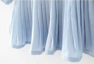 Powder Blue Pleated Dress