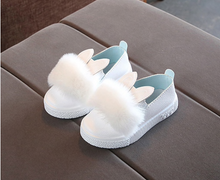 Load image into Gallery viewer, Pompom Bunny Ears Slip-on Sneakers