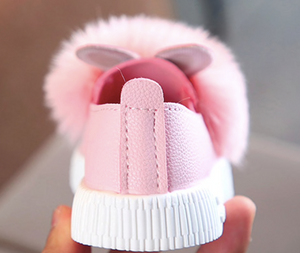 Pompom Bunny Ears Slip-on Sneakers